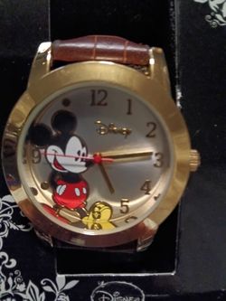 Disney Mickey Mouse Watch Gold Tone