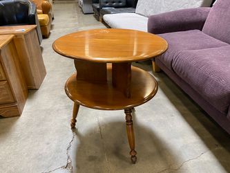 BAUMITTER Vintage MCM Round Two Tier Table