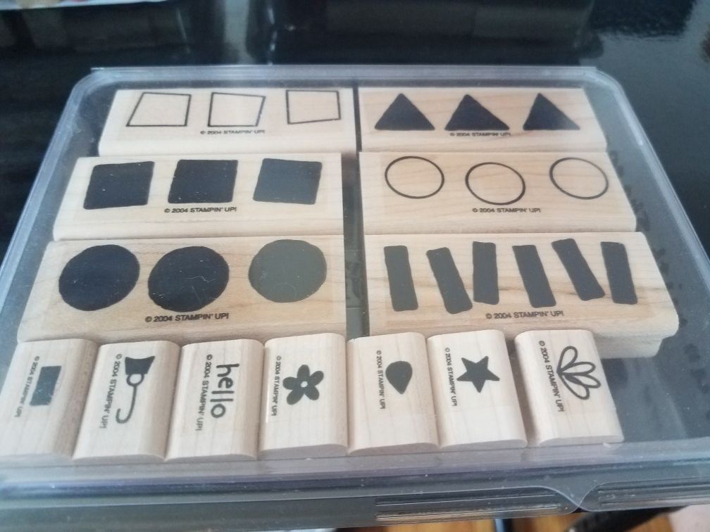 Fun with shapes rubber stamp set