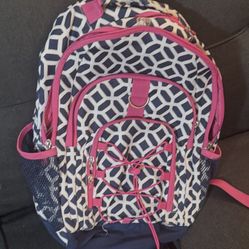 Pottery Barn Teen Gear Up White Blue Pink Backpack