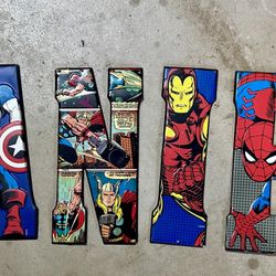 DANIEL marvel character spell out kids boys room decor metal 