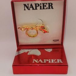 Napier Goldtone Bow Brooch