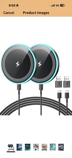 New In Box! Wireless Charger 2Pack 6FT Samsung Magnetic Wireless Charger Fast Charging Pad with USB-C/A Ports for Samsung Galaxy S25 Ultra/S24 FE/S23 