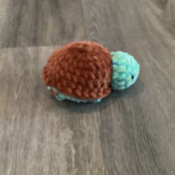 Handmade Crochet Brown And Blue Green Mix Turtle Plush