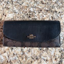 Coach Signature Slim Envelope Wallet - Brown/Black