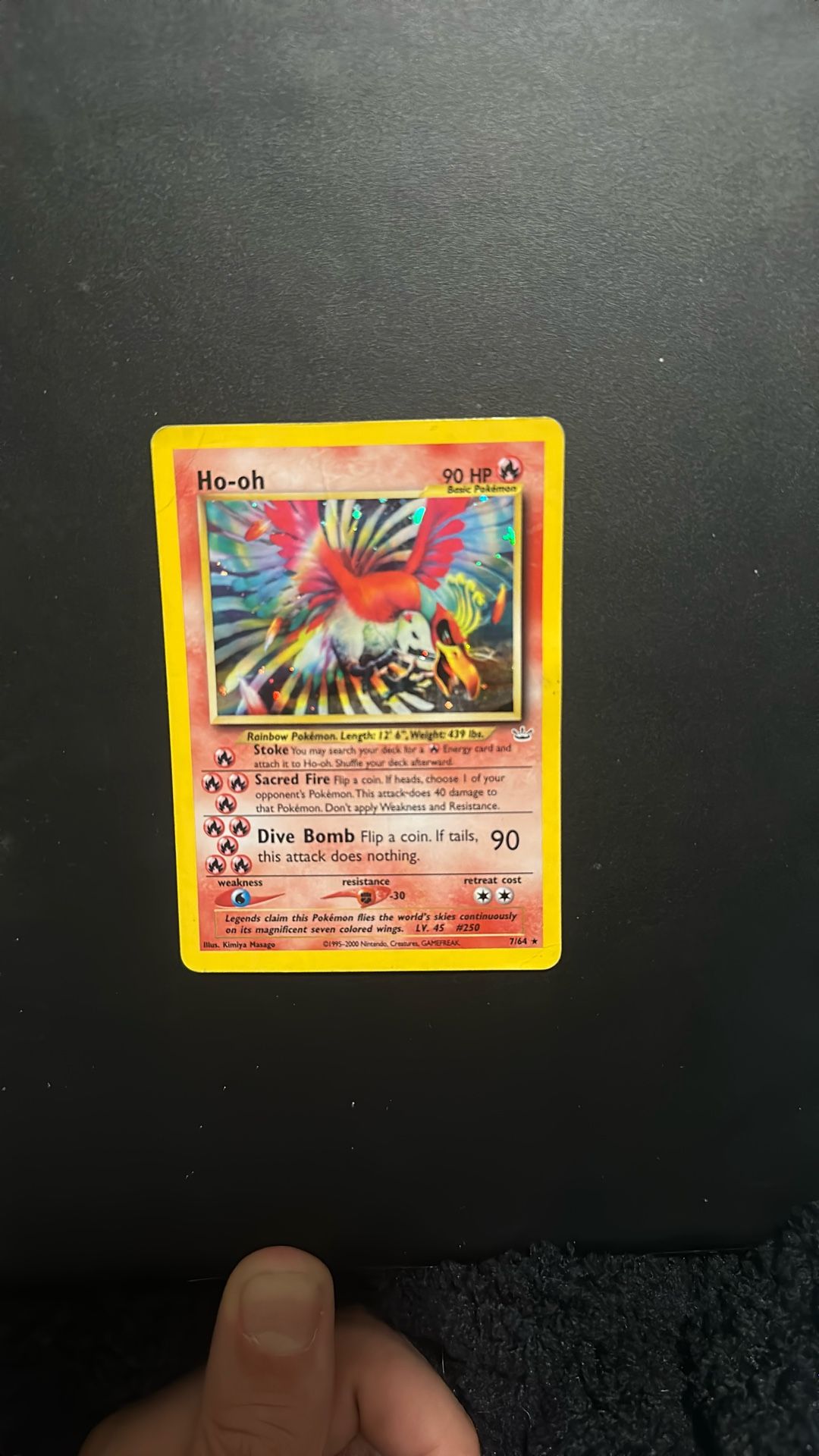 Ho-Oh #7 Holo – Neo Revelation – Vintage Pokémon