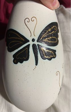 Hand-Painted Butterfly Ceramic Vase