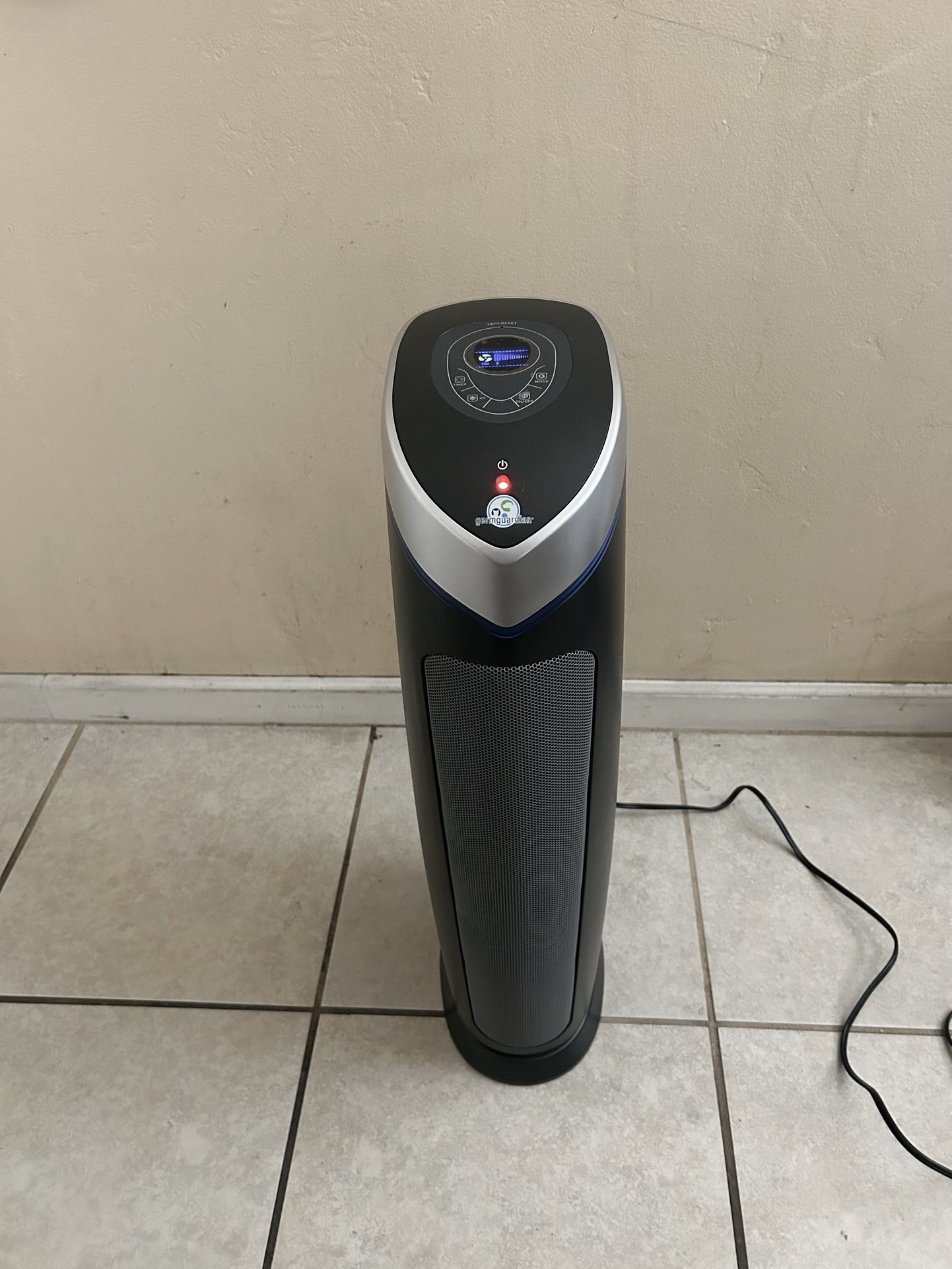 Tower Air Purifier with HEPA & UV – GermGuardian 5-Speed Fan