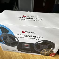 Wolverine 8mm & Super 8 Reels to Digital MovieMaker Pro Film Digitizer, Film Scanner, 8mm Film Scanner, Black (MM100PRO)