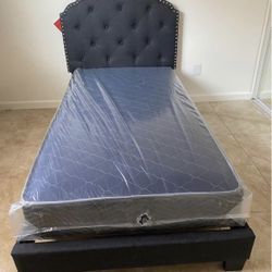 Twin Size Bed Frame With Mattress 