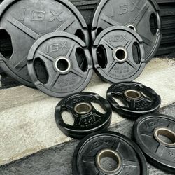 Rubber Coated Olympic Weights For Home Gym Weight Set 