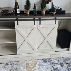 TV Stand For 70 Inch TV Barn Door Style 