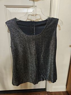 Black & Silver Small Sleeveless Tank Top Vintage