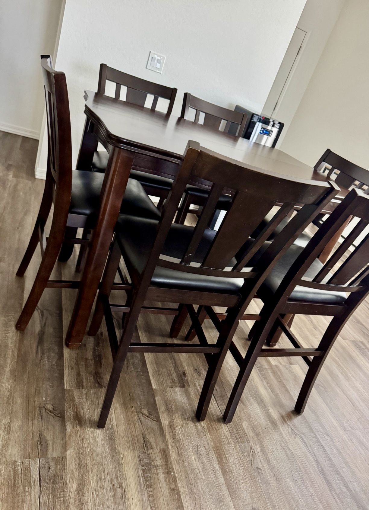 Brown Wood Dining Table For 6