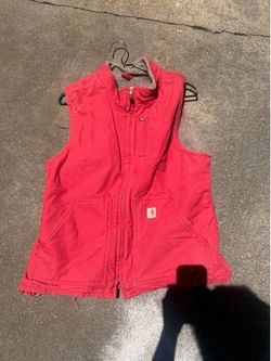 red carhartt vest