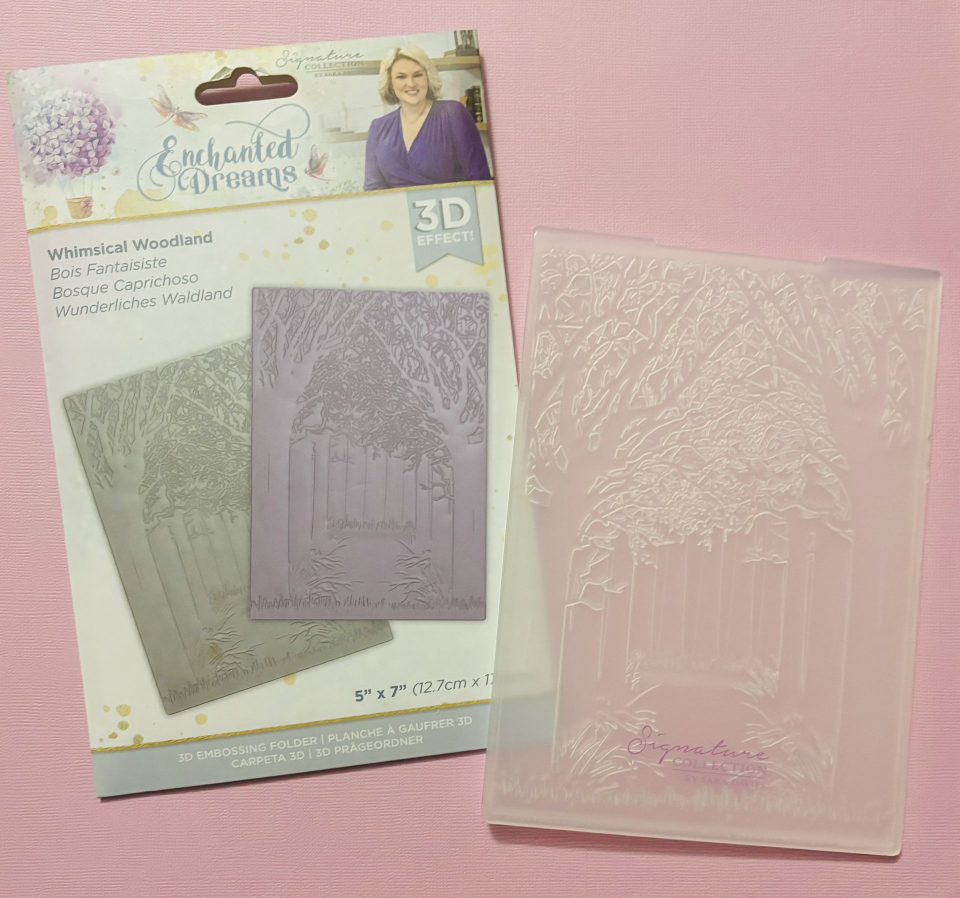 Rare Beautiful 3D Whimsical Woodland 5x7 Embossing Folder
