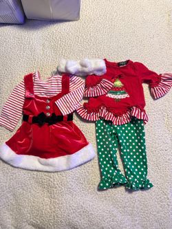 Baby Girl Christmas Outfit Set Lot