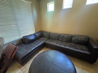 Moving Sale-Leather Sectional