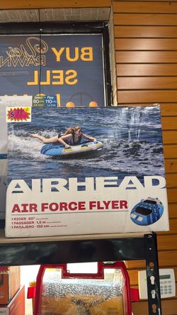 AIRHEAD AIR FORCE FLYER 1 Person Inflatable Towable Water Tube 60" Boat Tubing