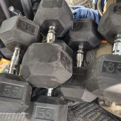 Rubber Coated Hex Dumbbells 50-75lb pairs $1 per pound 

PRICE FIRM 