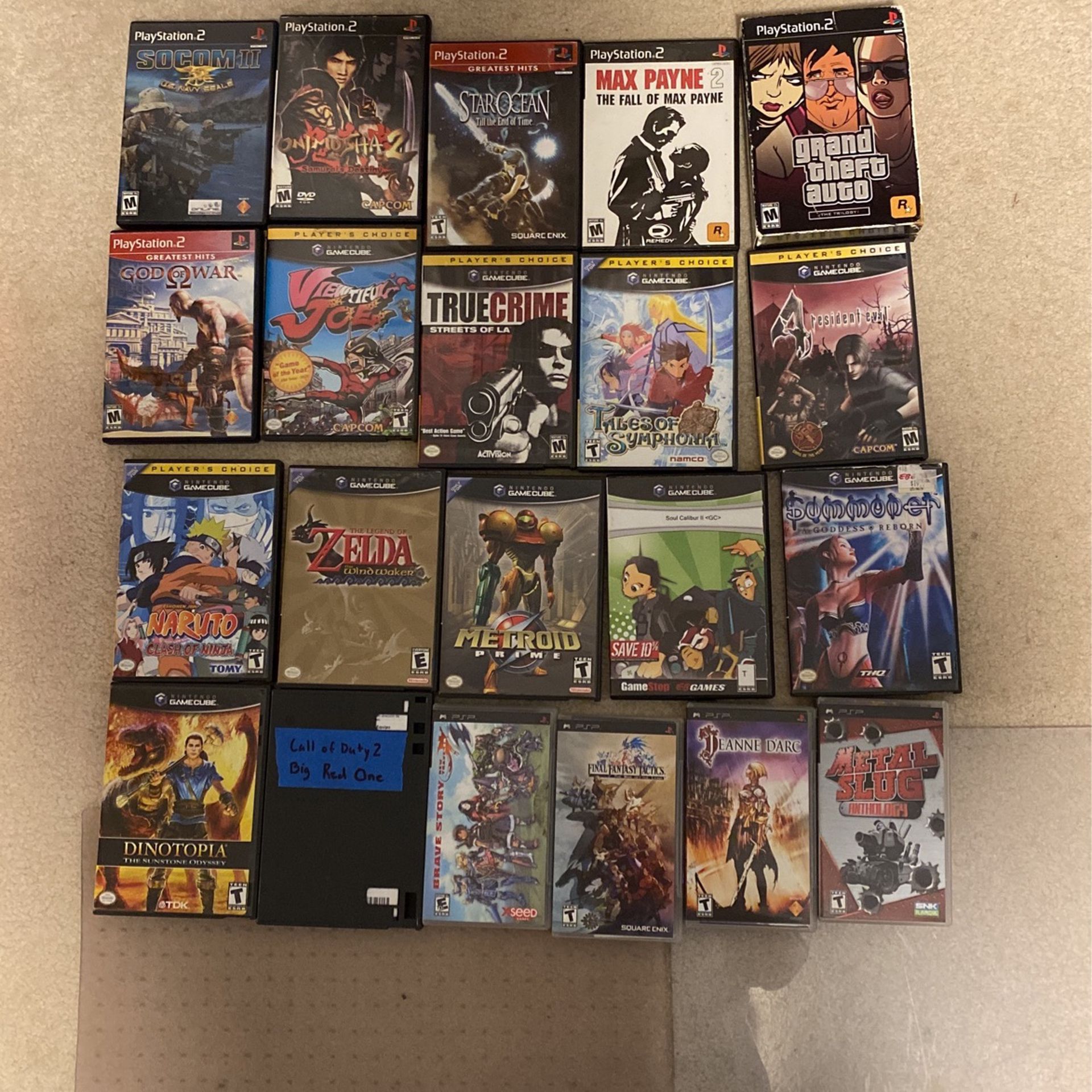 Bunch Of Ps2 And Gamecube Games