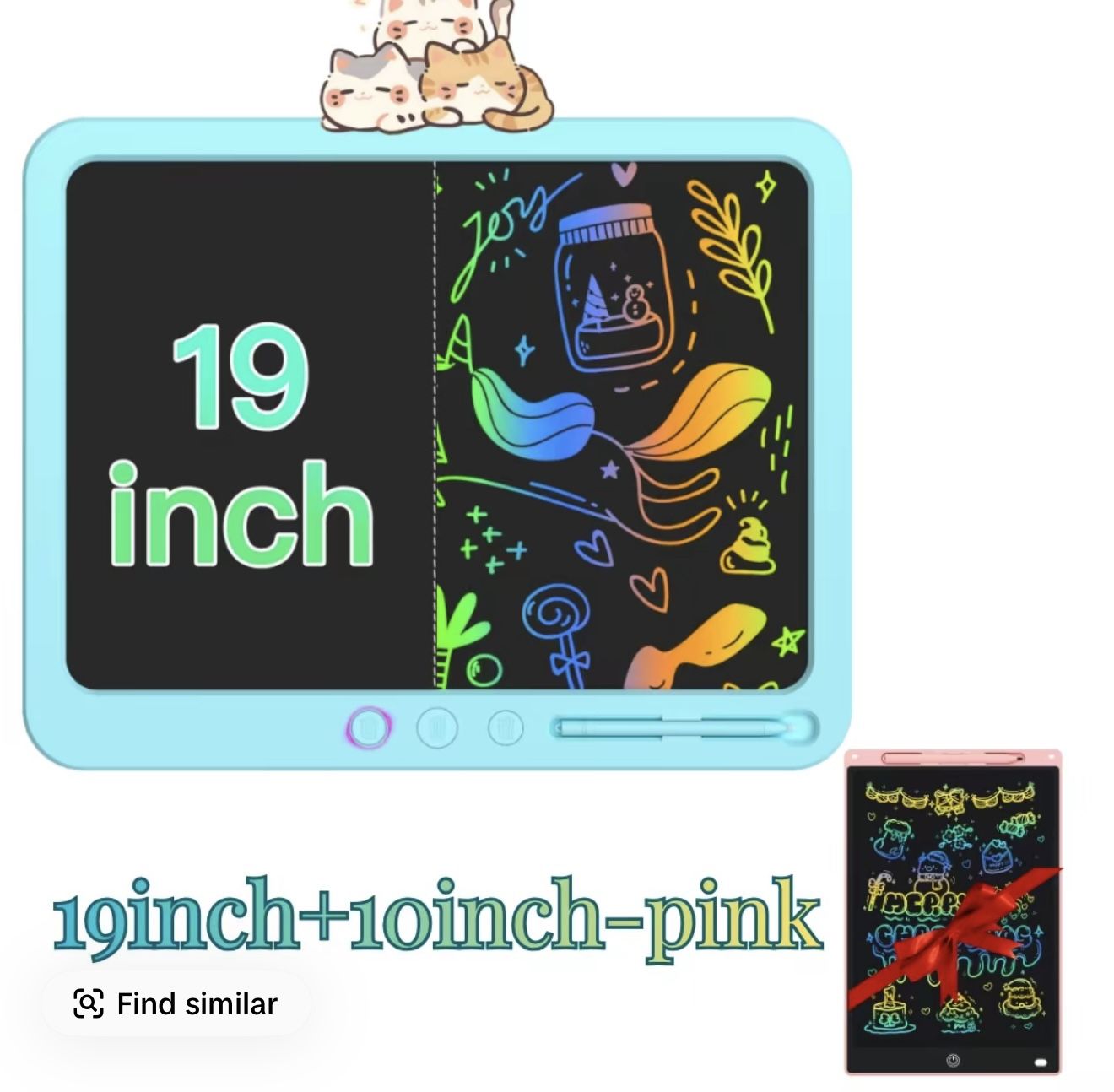 Blue 19-Inch LCD Writing Tablet for Kids - Buy 1 Get 1