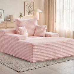 Pink Lounge. Pristine Like New. Dimensions In Second Picture. Soft Super Comfy And Stylish