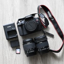 Canon EOS Rebel T100 + 2 Lenses (18-55mm + 10-18mm) – Excellent condition