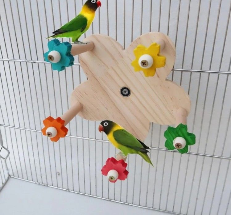 SPINNING FERRIS WHEEL BIRD TOY ROTATING PERCH