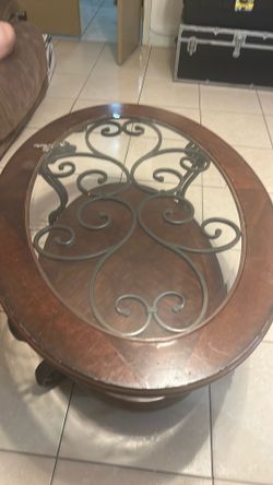 Oval Glass coffee table $30 obo