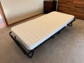 Like New Folding Rollaway Guest Bed w/ Mattress – Only Used Once