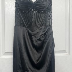 Black Beaded Prom Dress