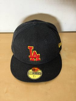 New Era Los Angeles Dodgers Black Hemp 59FIFTY Fitted Hat Size 7 1/2 MLB