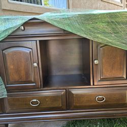 wooden dresser / decor 