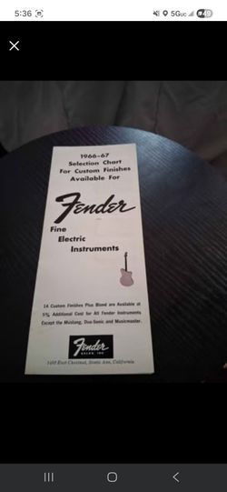 1966–1967 Fender Selection Chart