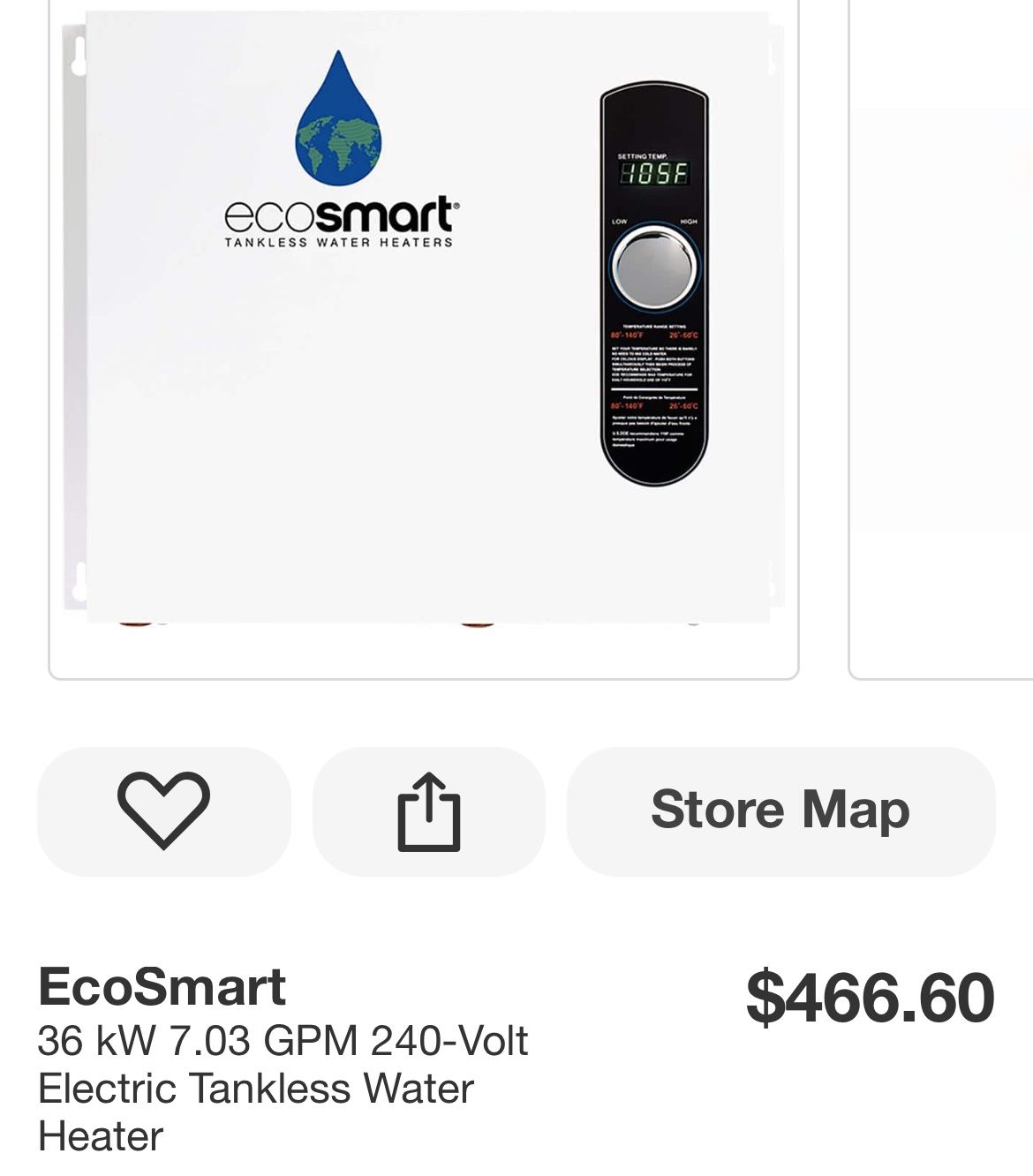 EcoSmart 36 KW GPM 240 Volt Electric Tankless Water Heater