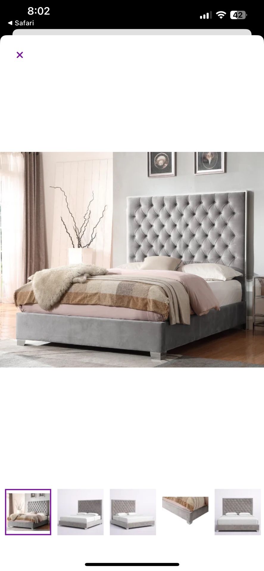 Tufted California King bed frame 