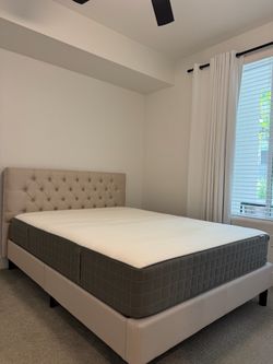 Like-New Queen Size Mattress & High-Quality Bed Frame for Sale