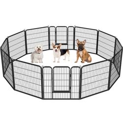 32" H x 32" W x 0.6" D 12 Panel Metal Exercise Pen With Door (Set of 12)
