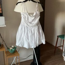 White Beautiful Summer Dress Size M New