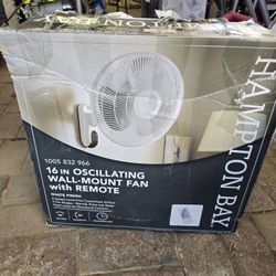 16" Indoor Wall Mount Fan With Remote 