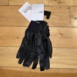 Nike Alpha Huarache Edge Youth Baseball Batting Gloves Triple Black Size Small New