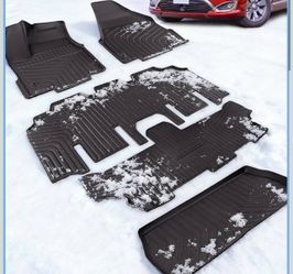 DiffCar® Floor Mats for Chrysler Pacifica 2017-2025 2026, All-Weather TPE Floor Liners & Trunk Cargo Mats Van Accessory for Pacifica/Voyager（Gas Only/