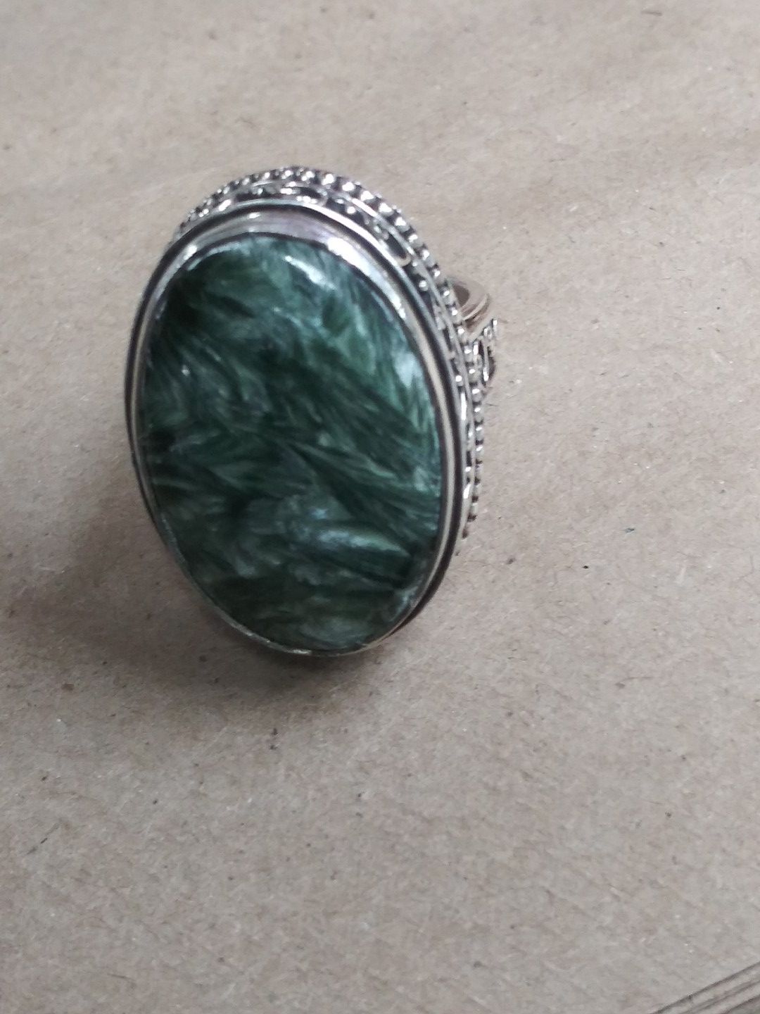 925.. Men..ring...Green..tree...agate..size..10