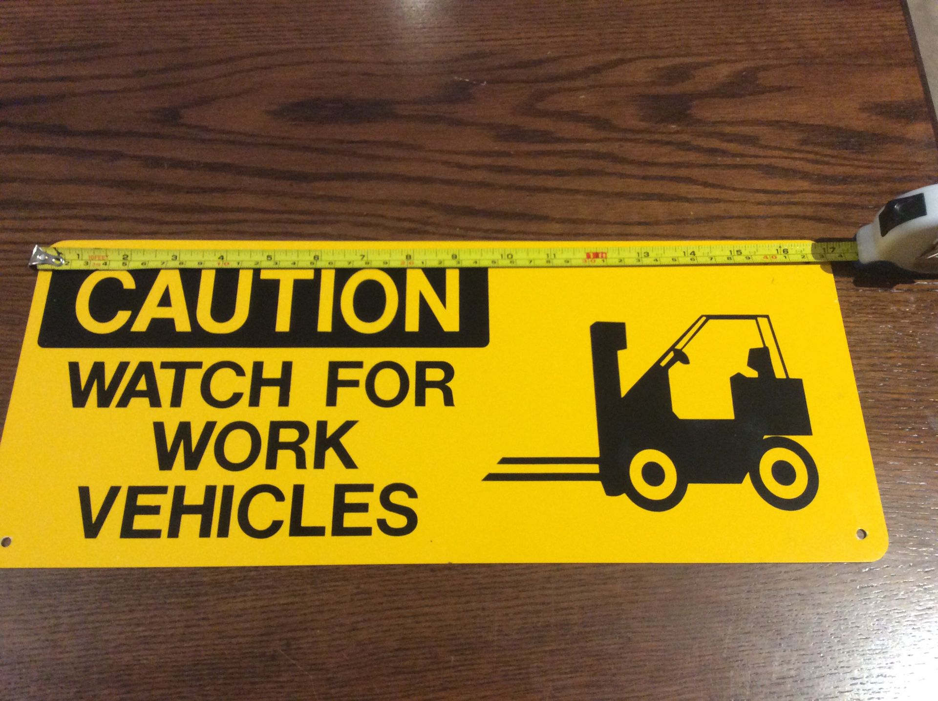 New caution all metal sign