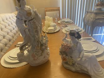Large Porcelain Guanyin Goddess Statue – Hand Painted