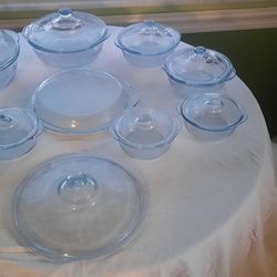 Fire King Sapphire Blue 18 PC Casserole Set