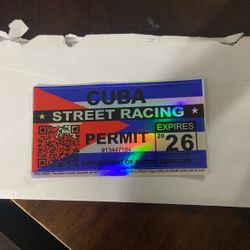 CUBA 🇨🇺 Street Racing Permit Decal.