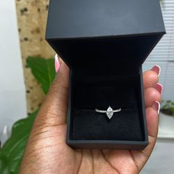 "14k White Gold Diamond Engagement Ring"