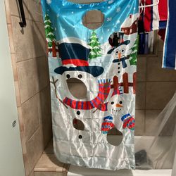 Snowman Bean Bag Toss Banner Game